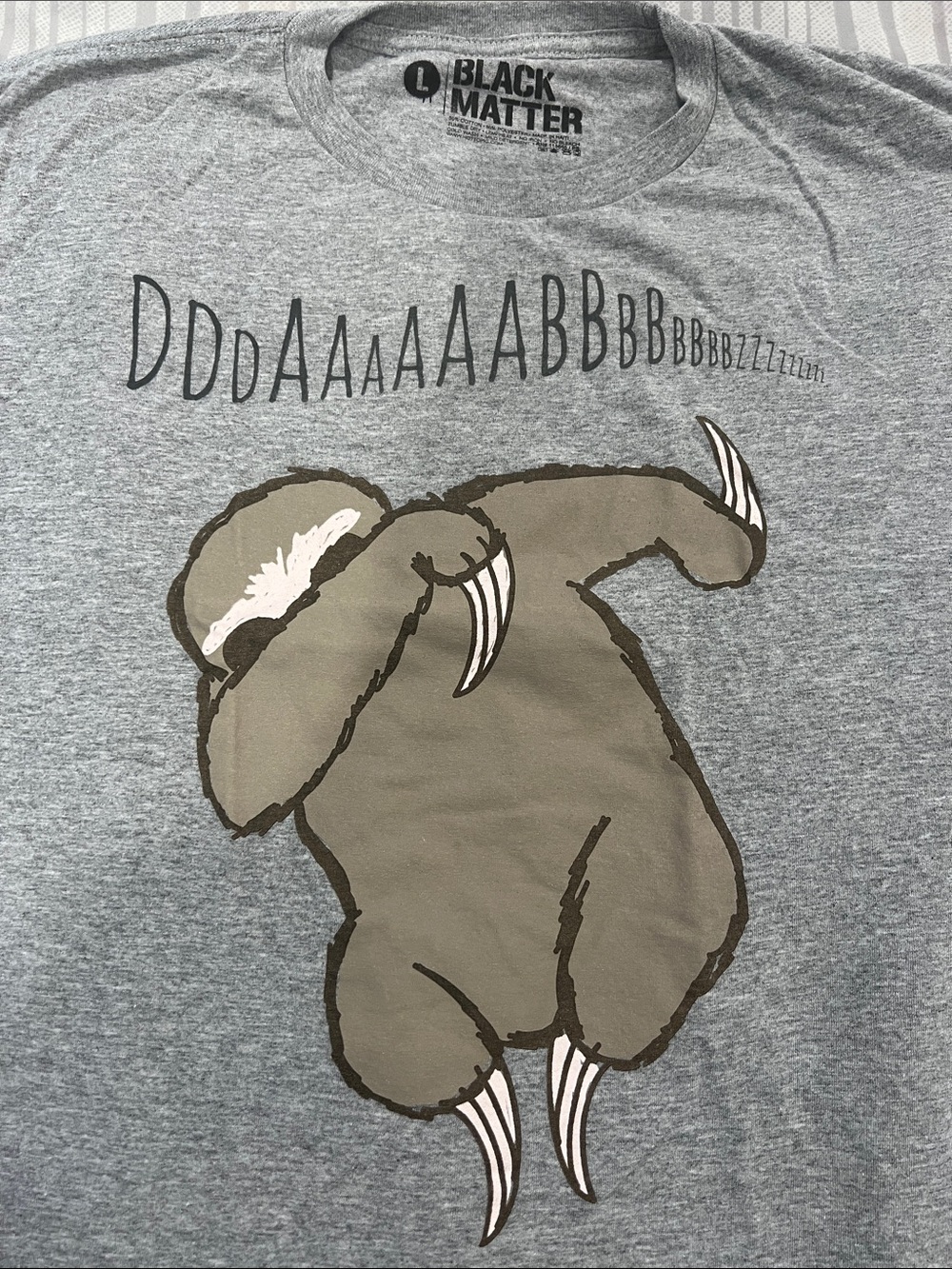 Black Matter Gray Heather Sloth Dab Graphic Tee